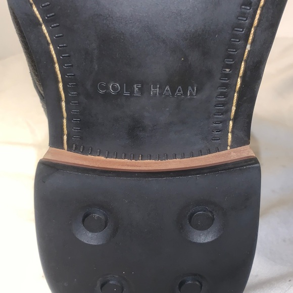 Cole Haan Mens Black Leather Lace-Up Ankle Boots main image 4